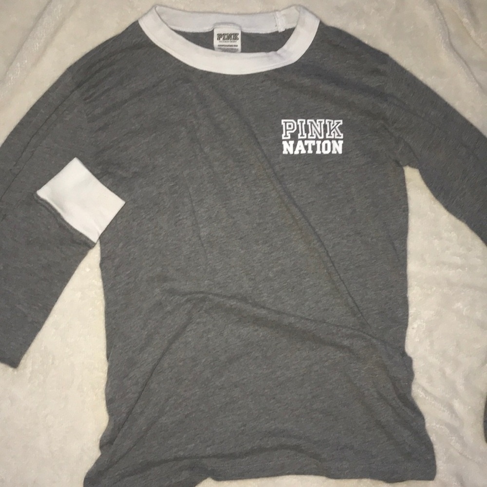 gray, long sleeve, tee